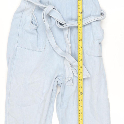 Liquor N Poker Women's Blue Denim Belted Jumpsuit Size 8
