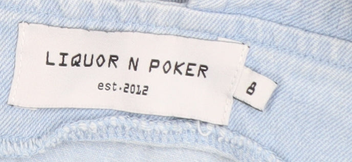 Liquor N Poker Women's Blue Denim Belted Jumpsuit Size 8