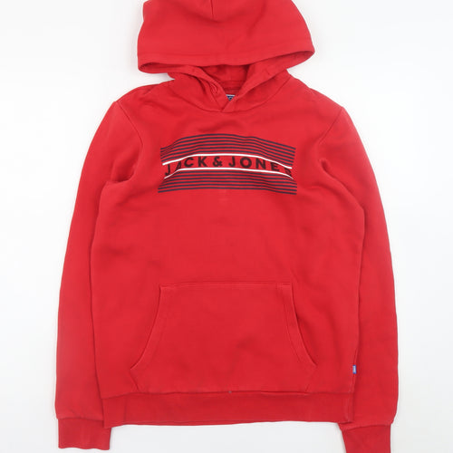 Jack & Jones Teens Red Pullover Hoodie Regular Fit 164