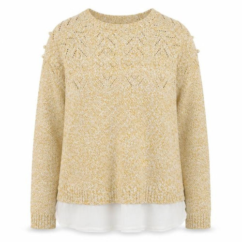 Springfield Women’s Beige Cotton Knit Jumper Size 12 Crew Neck
