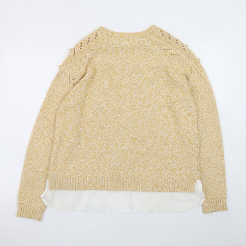 Springfield Women’s Beige Cotton Knit Jumper Size 12 Crew Neck