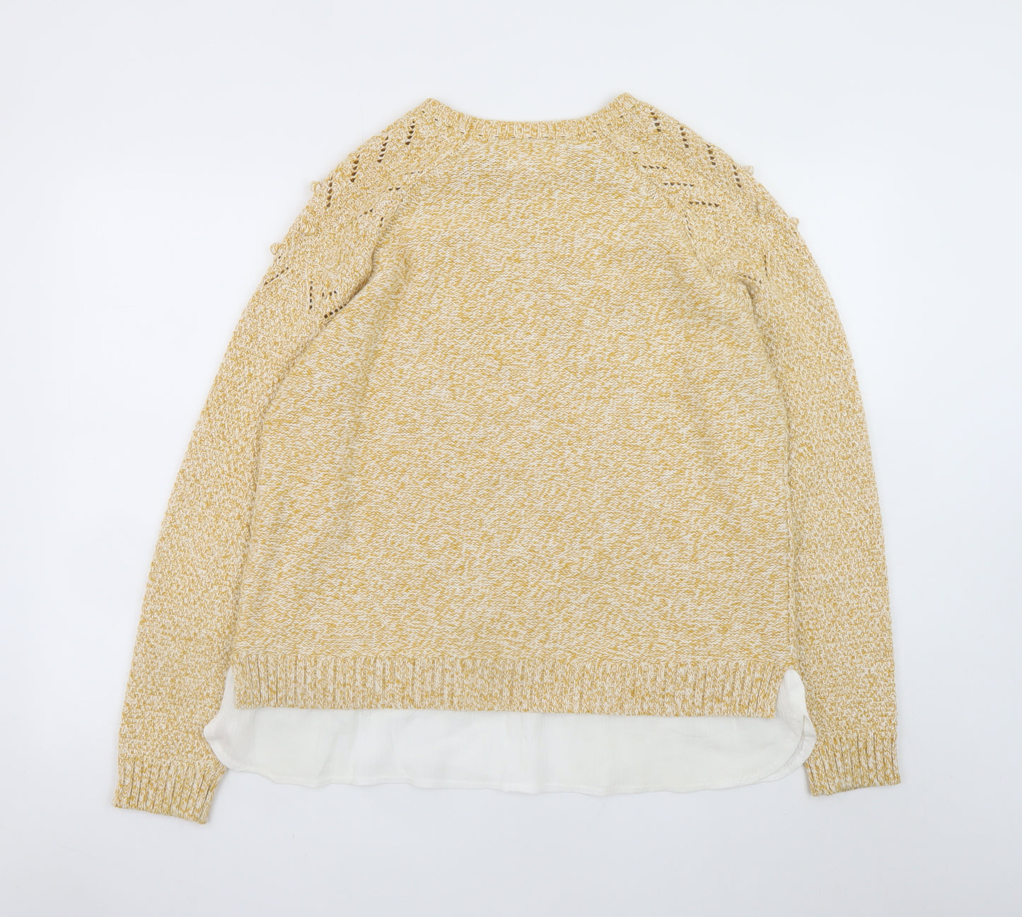 Springfield Women’s Beige Cotton Knit Jumper Size 12 Crew Neck