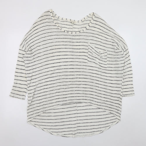 River Island Women's Black White Striped Jersey Top Size 16