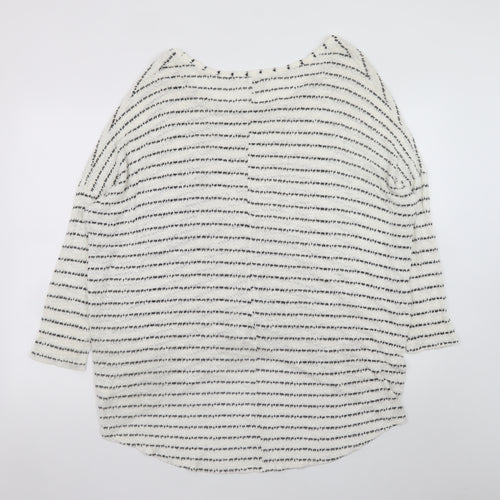 River Island Women's Black White Striped Jersey Top Size 16
