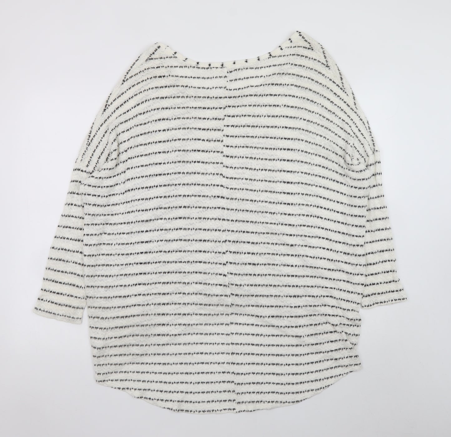River Island Women's Black White Striped Jersey Top Size 16