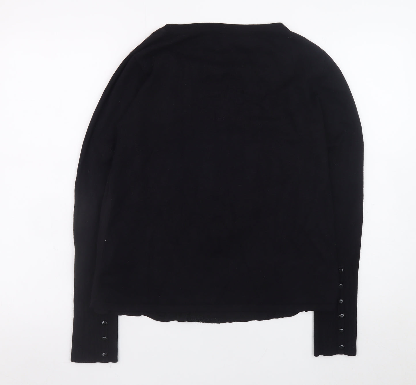 Et Vous Women's Black Long Sleeve Rayon Nylon Blouse M