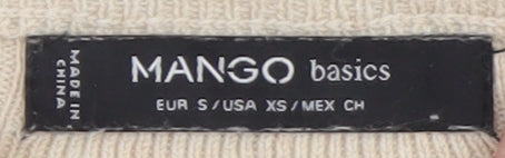 Mango Women Beige Wool Blend Fit & Flare Knit Dress Size S