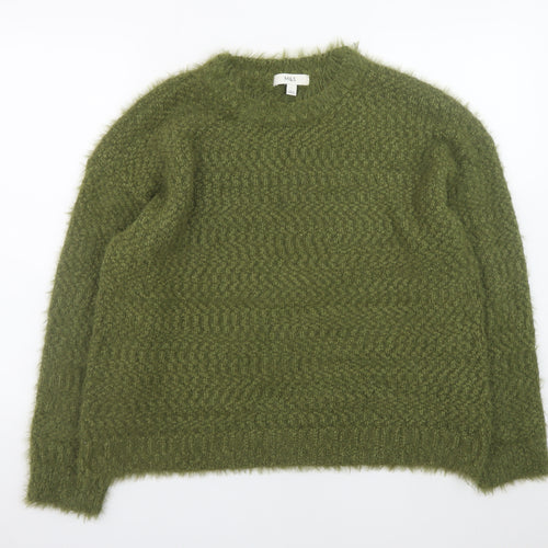 Marks and Spencer Women Green L Knit Jumper Crew Neck Long Sleeve