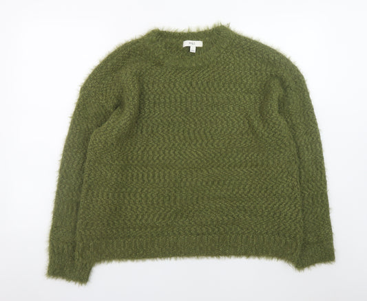 Marks and Spencer Women Green L Knit Jumper Crew Neck Long Sleeve