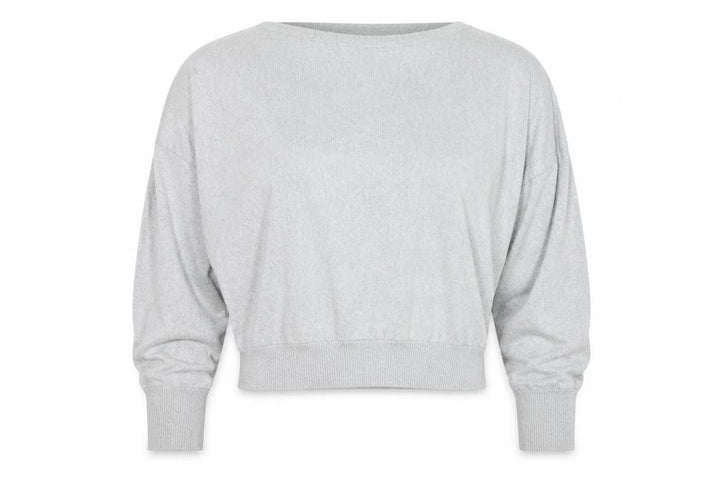 AllSaints Women's Grey Relaxed Long Sleeve Jersey Top Size L