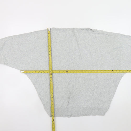 AllSaints Women's Grey Relaxed Long Sleeve Jersey Top Size L