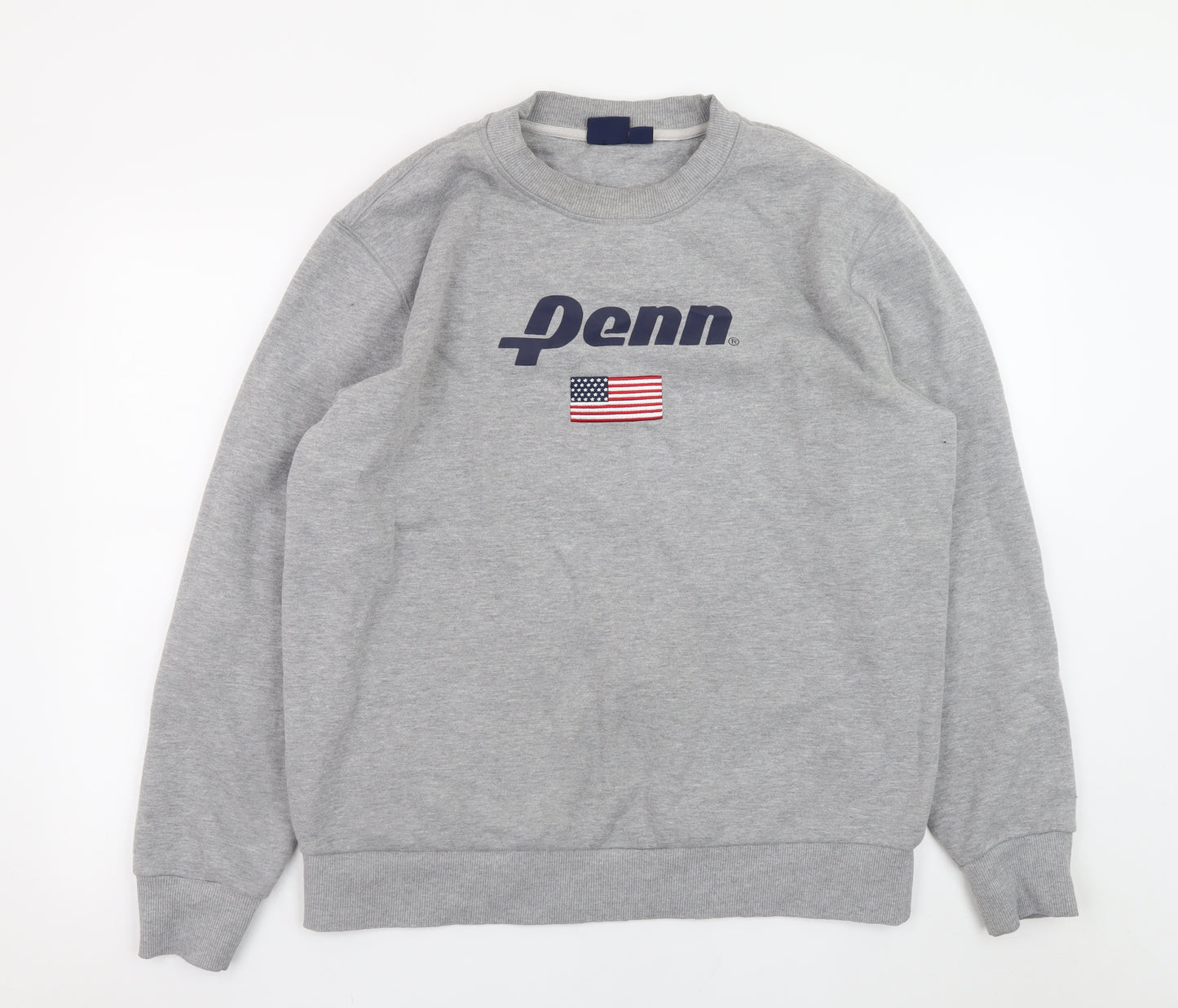 Penn x Primark Men's Grey Crew Neck XL Sweatshirt USA Flag Graphic