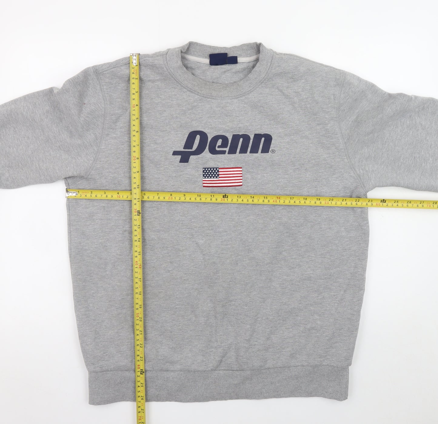 Penn x Primark Men's Grey Crew Neck XL Sweatshirt USA Flag Graphic