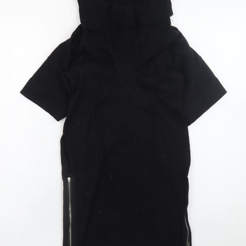 Karen Millen Women’s Black Bodycon Knit Roll Neck Dress Size 8
