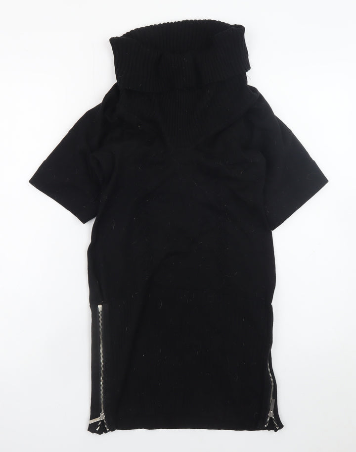 Karen Millen Women’s Black Bodycon Knit Roll Neck Dress Size 8