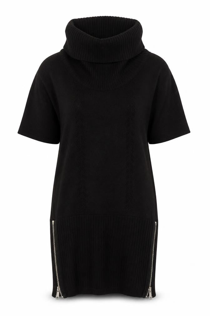Karen Millen Women’s Black Bodycon Knit Roll Neck Dress Size 8