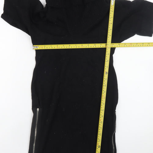Karen Millen Women’s Black Bodycon Knit Roll Neck Dress Size 8