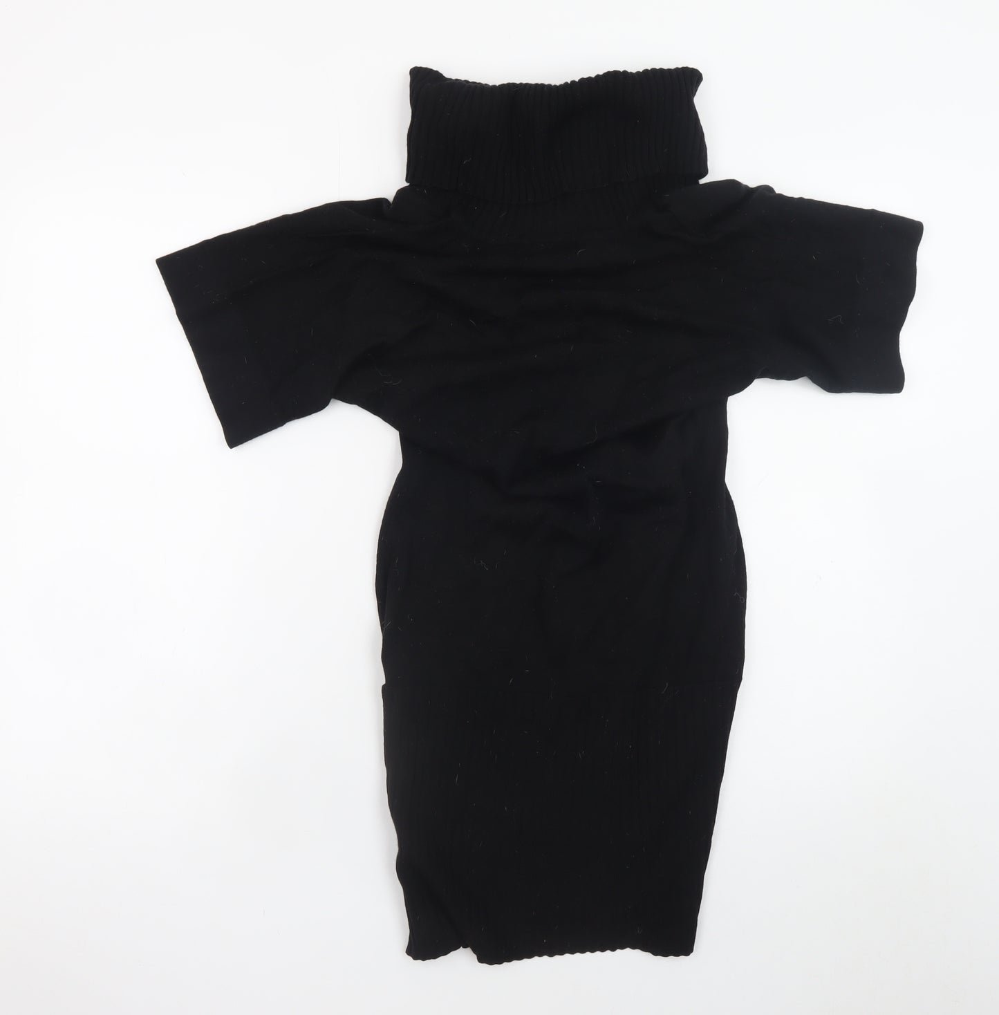 Karen Millen Women’s Black Bodycon Knit Roll Neck Dress Size 8