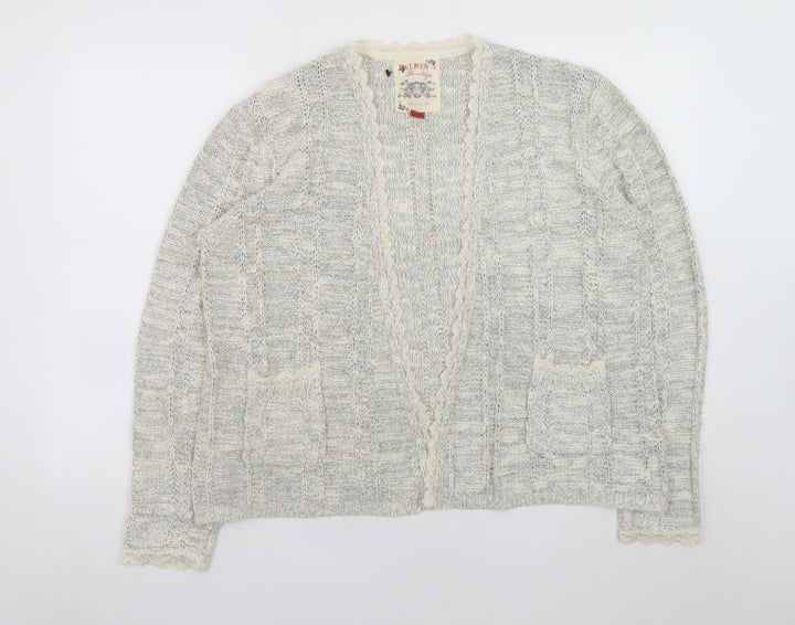 Palmer Heritage Womens Grey Size 16 Cable Knit Cardigan