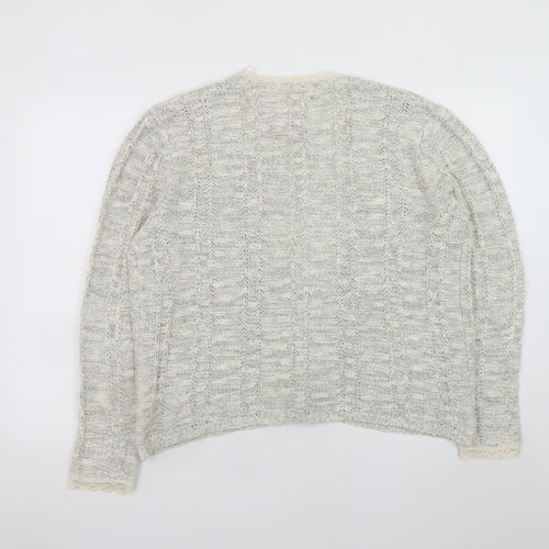 Palmer Heritage Womens Grey Size 16 Cable Knit Cardigan