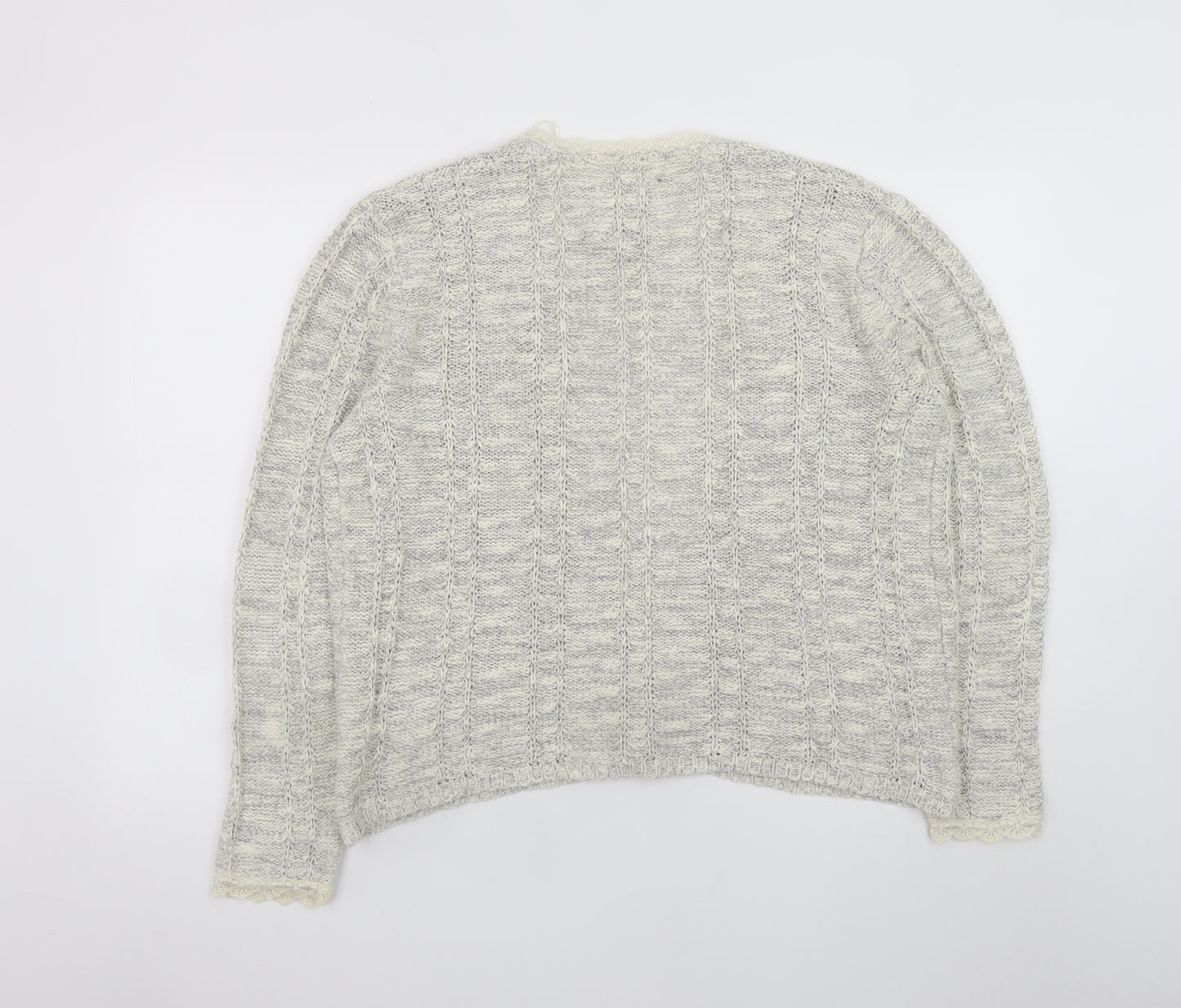Palmer Heritage Womens Grey Size 16 Cable Knit Cardigan