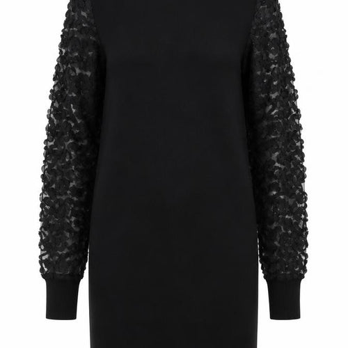 Mela London Women’s Black High Neck Knit Bodycon Dress Size S