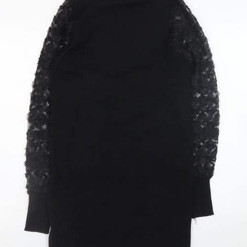 Mela London Women’s Black High Neck Knit Bodycon Dress Size S