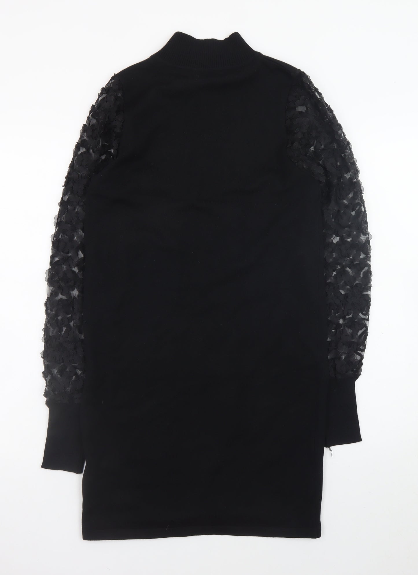 Mela London Women’s Black High Neck Knit Bodycon Dress Size S