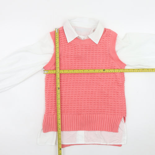 French Connection Womens Pink Cotton Knit Sleeveless Vest XS