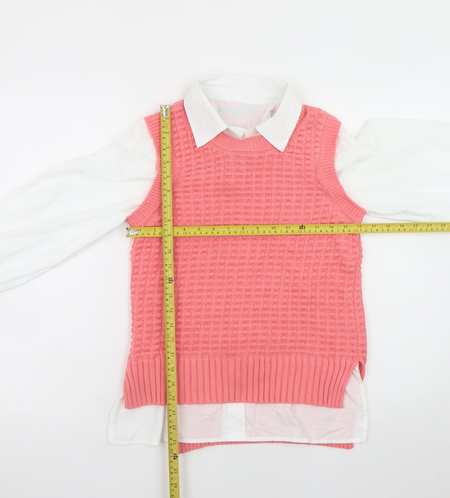 French Connection Womens Pink Cotton Knit Sleeveless Vest XS