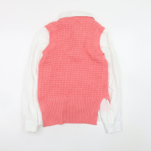 French Connection Womens Pink Cotton Knit Sleeveless Vest XS