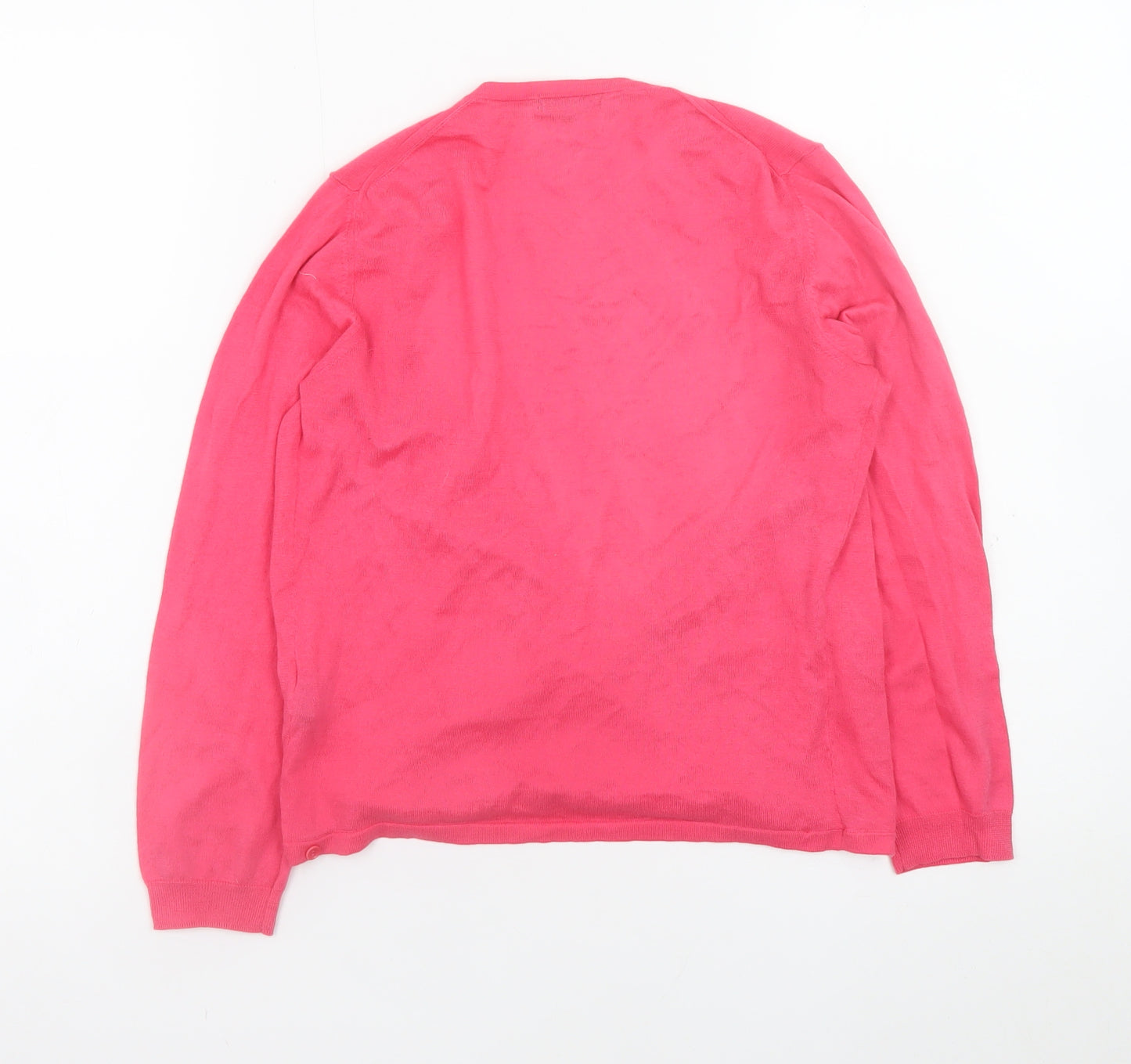 Jigsaw Women Pink Wrap V-Neck Cotton Knit Jumper Size S