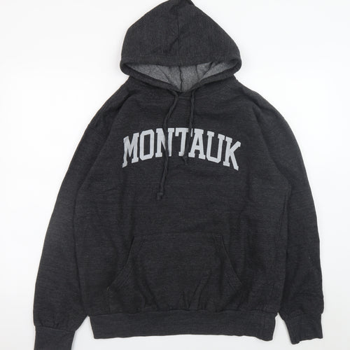 MV Sport Men's Black L Pullover Hoodie Montauk Graphic Fleece Sweatshirt