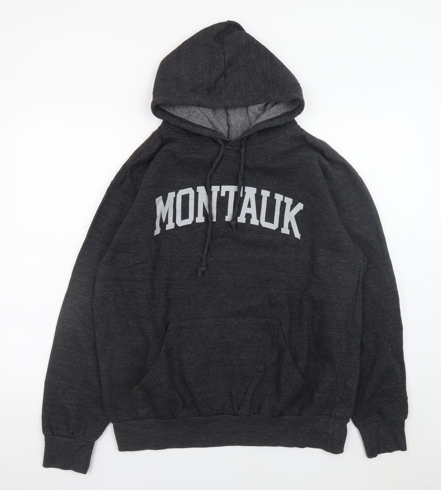 MV Sport Men's Black L Pullover Hoodie Montauk Graphic Fleece Sweatshirt