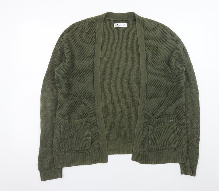 Hollister Women's Green Chunky-Knit Open Cardigan Size S