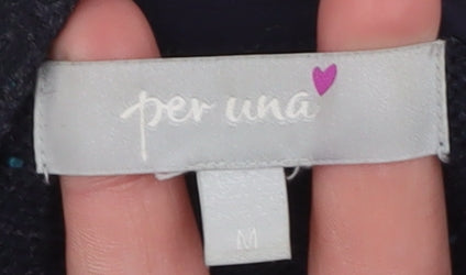 Marks and Spencer Women’s Blue Wool Blend Long Cardigan M