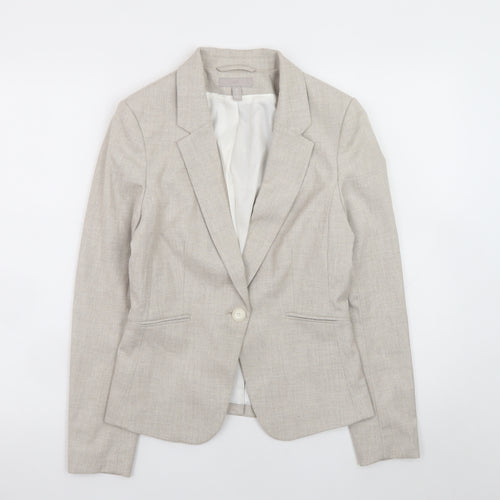 H&M Women Beige Size 8 Classic Blazer Jacket