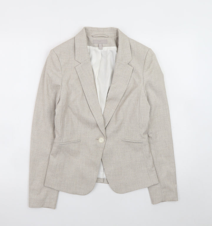 H&M Women Beige Size 8 Classic Blazer Jacket