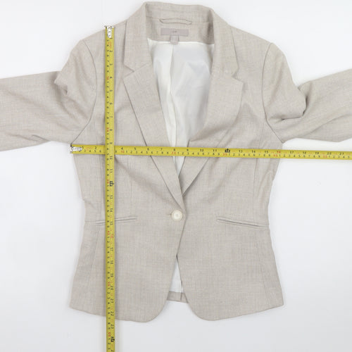 H&M Women Beige Size 8 Classic Blazer Jacket