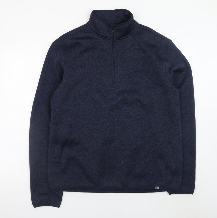 Karrimor Mens Blue XL 1/4 Zip Fleece Pullover Sweatshirt