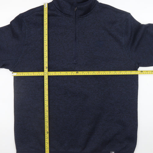Karrimor Mens Blue XL 1/4 Zip Fleece Pullover Sweatshirt