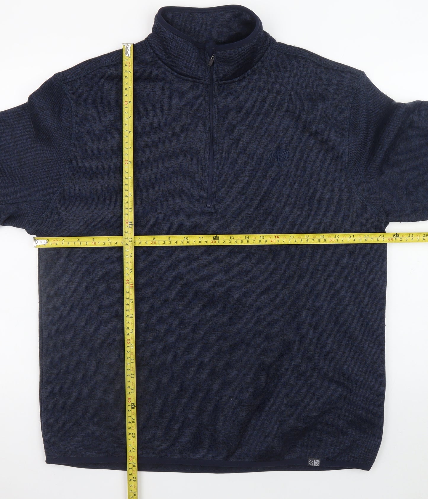 Karrimor Mens Blue XL 1/4 Zip Fleece Pullover Sweatshirt