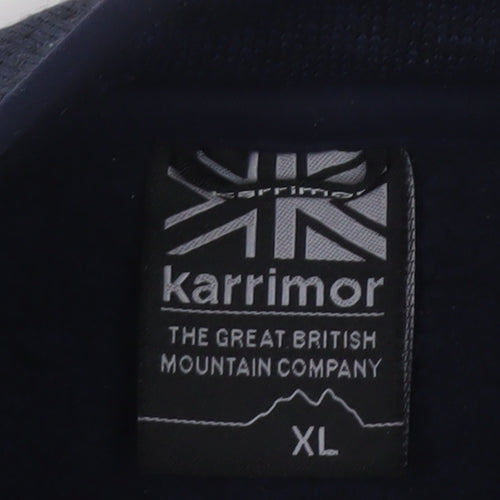 Karrimor Mens Blue XL 1/4 Zip Fleece Pullover Sweatshirt