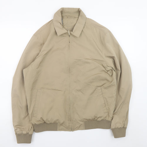 Daniel Grahame Men's Beige Bomber Jacket Size 40 Full Zip Casual