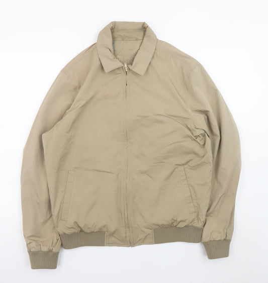 Daniel Grahame Men's Beige Bomber Jacket Size 40 Full Zip Casual