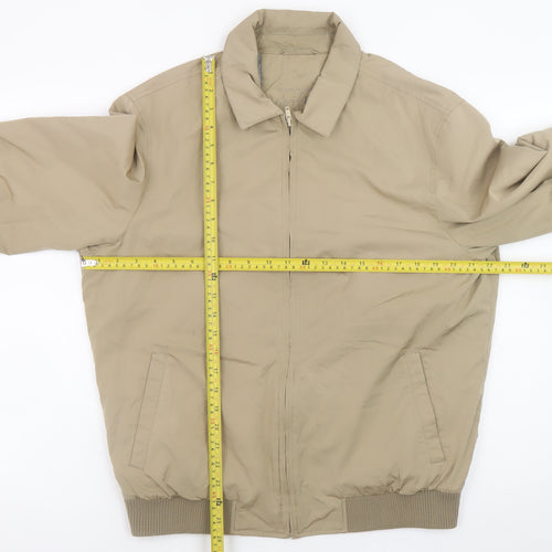 Daniel Grahame Men's Beige Bomber Jacket Size 40 Full Zip Casual