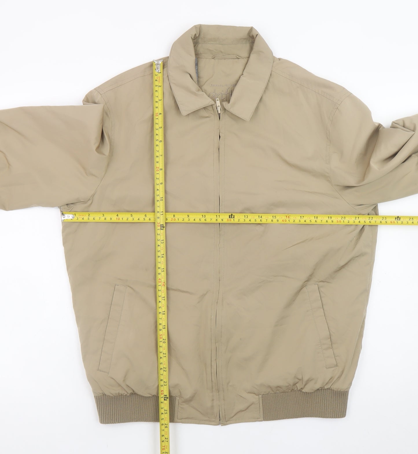 Daniel Grahame Men's Beige Bomber Jacket Size 40 Full Zip Casual
