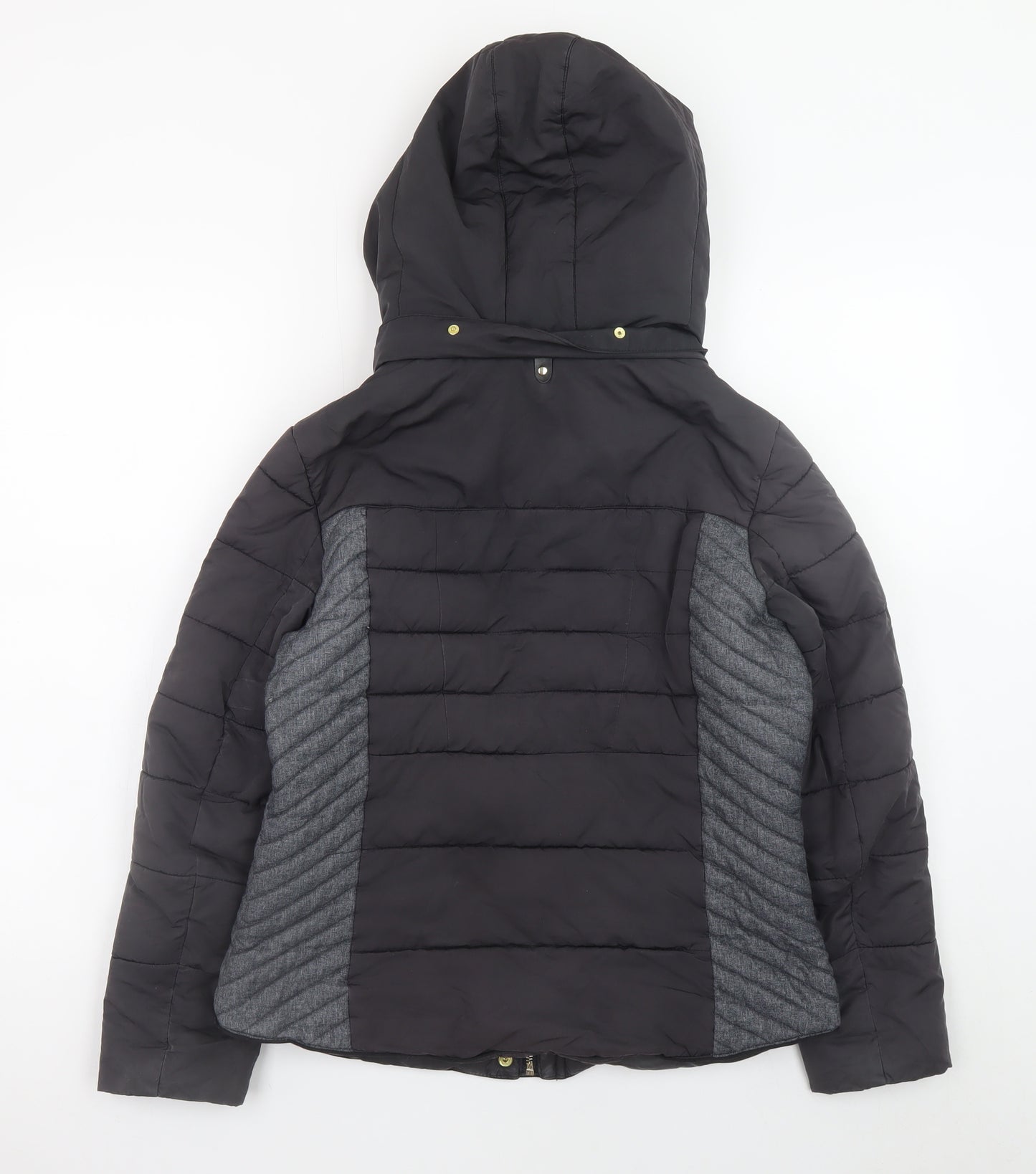 Next Womens Black Size 12 Hooded Puffer Jacket Winter Coat