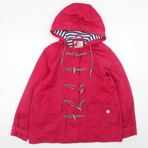 Lazy Jacks Womens Pink Hooded Toggle Duffle Jacket L