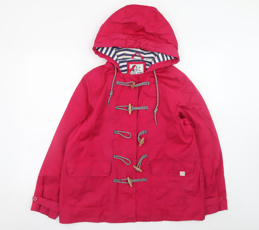 Lazy Jacks Womens Pink Hooded Toggle Duffle Jacket L